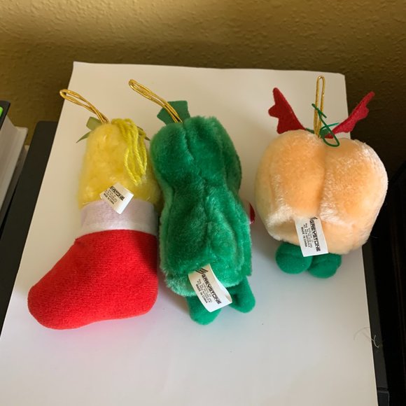 DEL MONTE YUMKINS Christmas Ornaments1991 6 FRUITS & VEGGIES Anthropomorphic - Picture 3 of 6